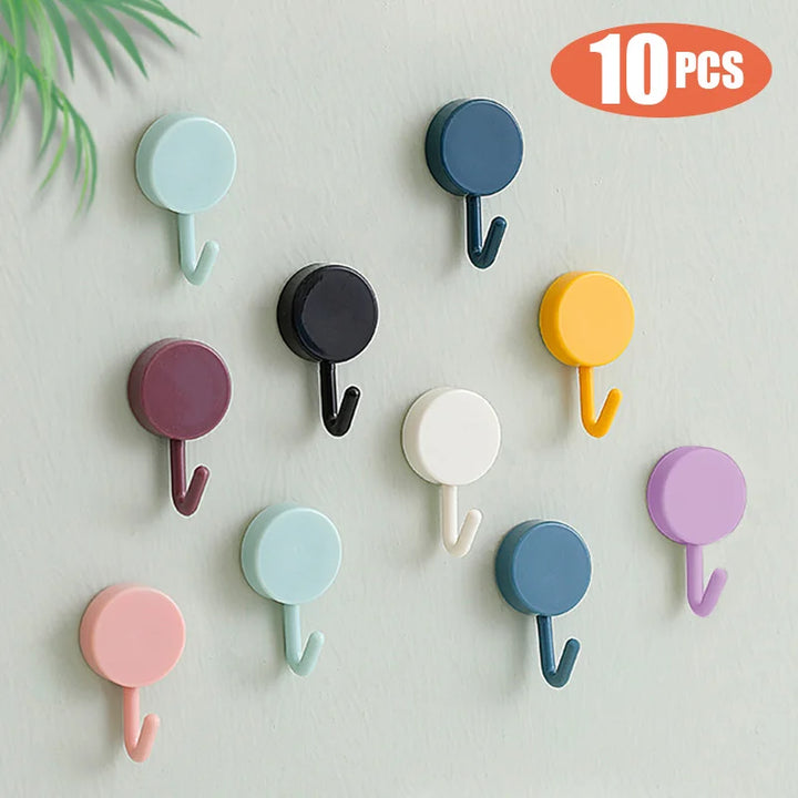 10PCS Self-Adhesive Wall Hooks – Strong, Versatile, and Drill-Free Storage Solution